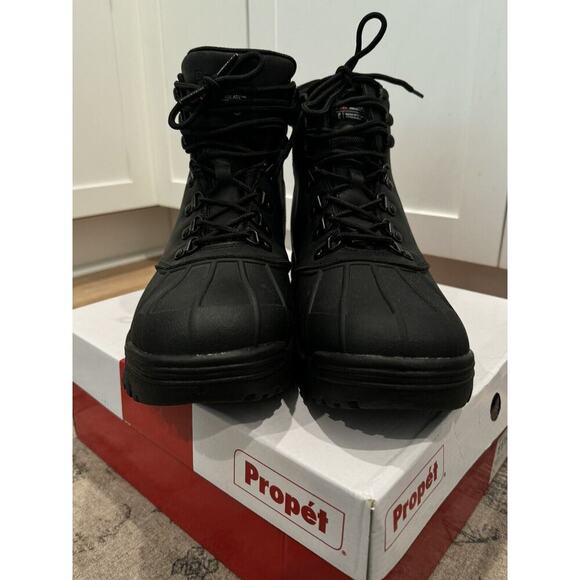 NEW Propet Mens Blizzard Mid Lace Leather Boot M3789 Black Size 11.5 X-wide 200g - Picture 8 of 11